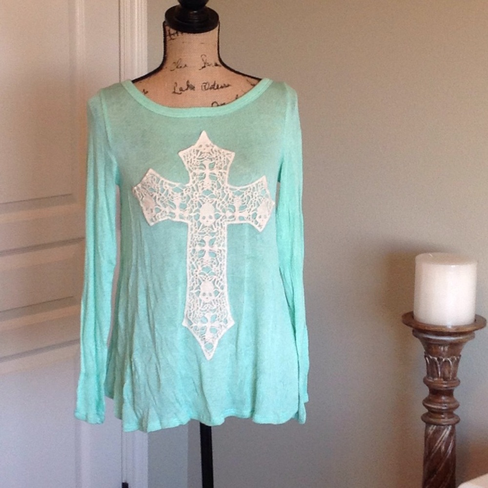 Honey Punch skull cross sweater